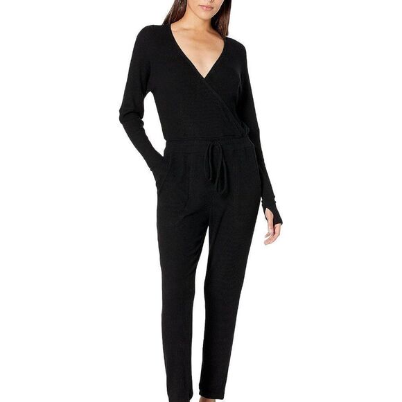 Michael Lauren Arif Sweater Knit Surplice Jumper black XS - Picture 1 of 5